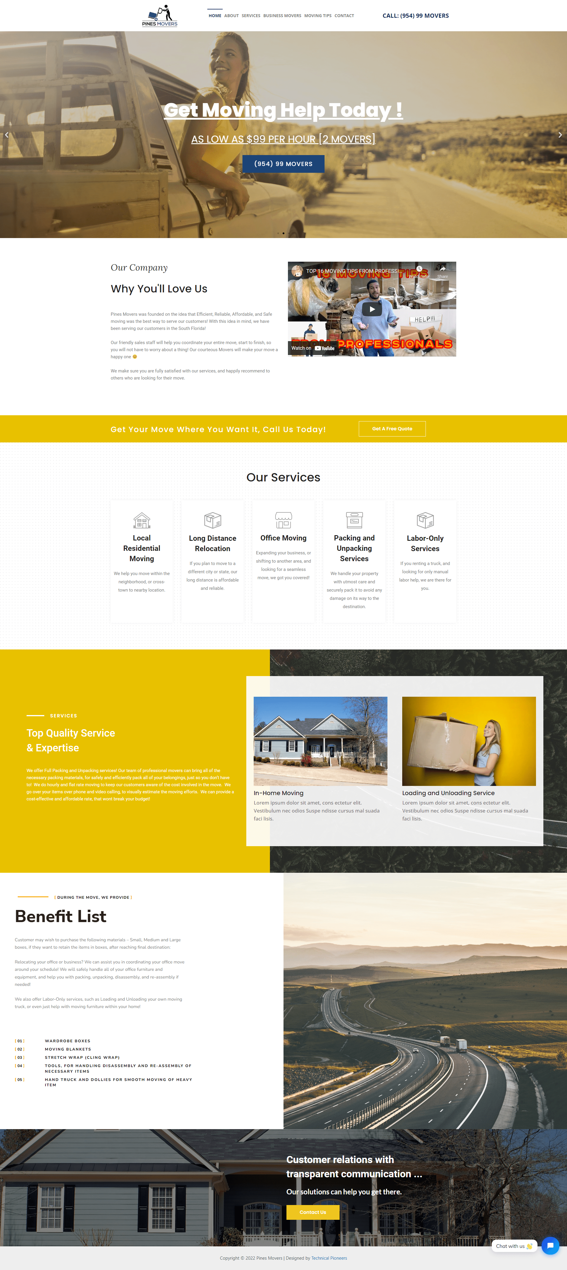 moving website designing